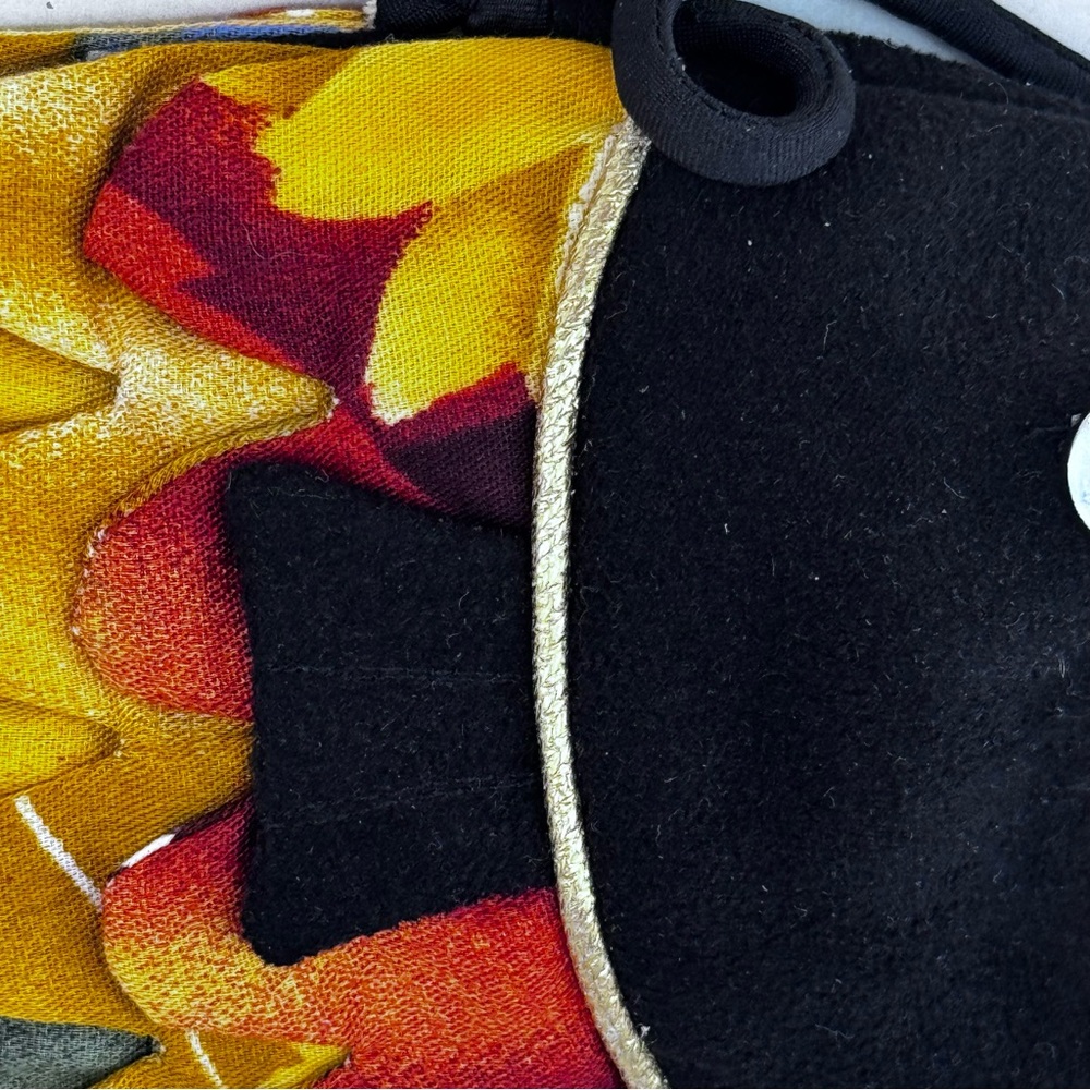 Cathayana Fish Cross Body Bag Black Yellow Orange Green Scales Drawstring Top - Picture 8 of 16